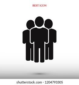 people vector icon, stock vector illustration flat design style