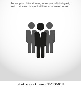 People vector icon. Team work. Vector illustration. Flat design.