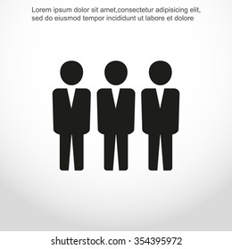 People vector icon. Team work. Vector illustration. Flat design.