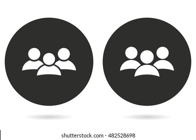 People vector icon. White illustration isolated on black background for graphic and web design.