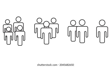 People vector icons. Group of people in flat design. Team signs. Vector illustration