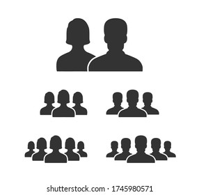 People Vector Icons. People Icons, Isolated. People. Man And Woman. Business Persona Symbols. Team Or Group Icons. Vector Illustration