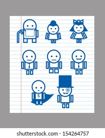 People vector icons set