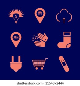 people vector icons set. with atm location, sock, store location and wash hands in set