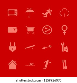 people vector icons set. with dumbbell, baseball, purse and share sign in set