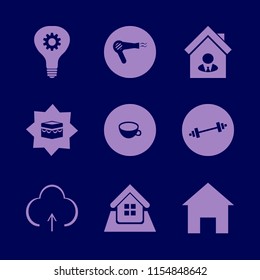 people vector icons set. with house seller, dumbbell, home and cup in set