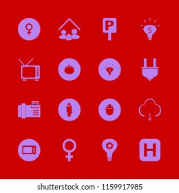 people vector icons set. with microwave, download, tv and idea in set