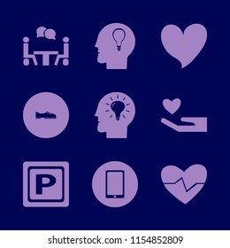 people vector icons set. with mobile phone, men shoes, parking sign and heart in set
