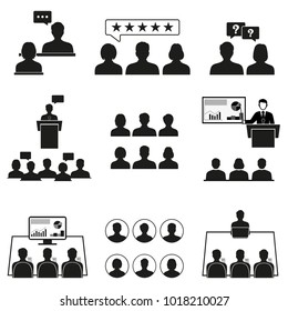 People vector icons set. Office people on a white background