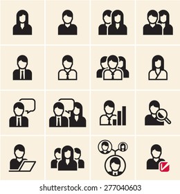 People vector icons set. Office people.