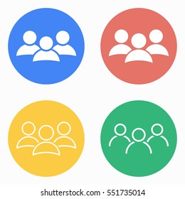 People vector icons set. White illustration isolated for graphic and web design.