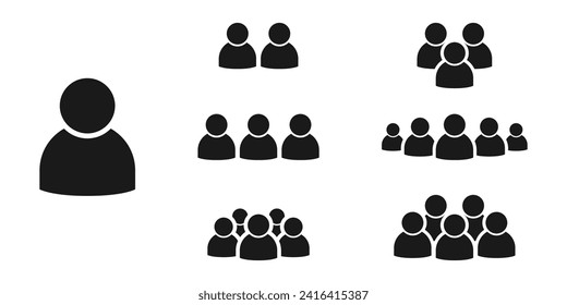 People. People vector icons. Team icons set. Group of people icons. Person black vector icon