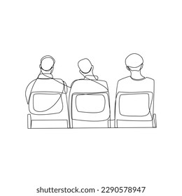 People vector illustration drawn in line art style
