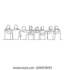 People vector illustration drawn in line art style