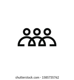 People vector line icon. Simple element illustration. Team, squad,community,club.