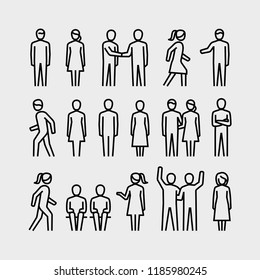 People Vector Line Icons Set