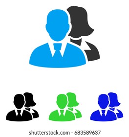People vector pictogram. Style is flat graphic people symbol using some color variants.