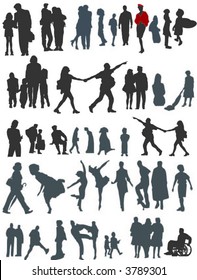 people vector set with kids and grow up persons