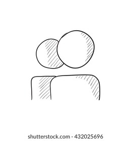 People vector sketch icon isolated on background. Hand drawn People icon. People sketch icon for infographic, website or app.