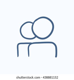 People vector sketch icon isolated on background. Hand drawn People icon. People sketch icon for infographic, website or app.