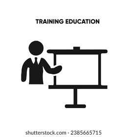 People vector training education icon in a flat style