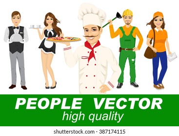 people vector with various characters