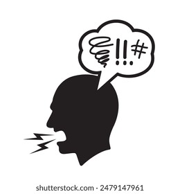 People are very angry and talking loudly. Cartoon illustration for human behavior. Vector stock isolated, eps