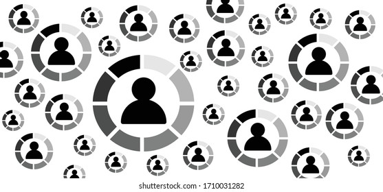 People for video call is loading to meeting Speaker or speech video conference Online briefing to meet webcam or laptop, computer or mobile Social media timer. Marketing, management, leader. Hiring