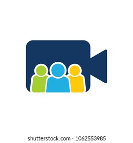People Video Logo Icon Design