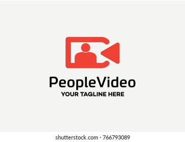 People Video Logo Template Design Vector, Emblem, Design Concept, Creative Symbol, Icon