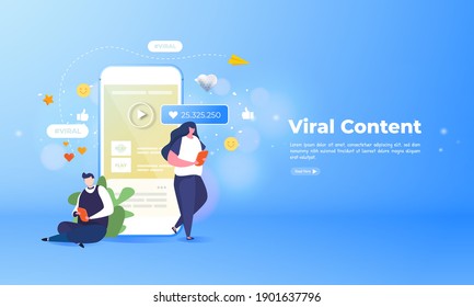 People view about viral video content, Viral illustration concept