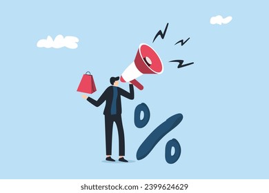 people voice megaphone sales discount marketing targets. business people marketing concept.