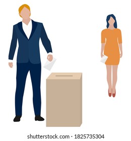 People voting on election. Vector image, eps 10