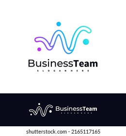 People W logo design vector template, Initial W logo concepts illustration.