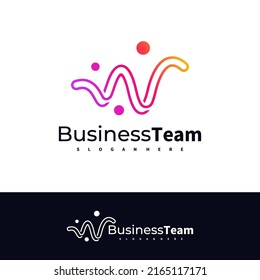 People W logo design vector template, Initial W logo concepts illustration.