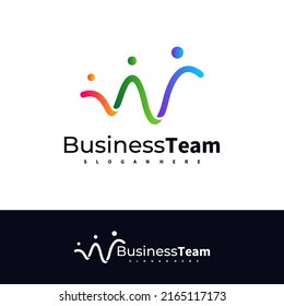 People W logo design vector template, Initial W logo concepts illustration.