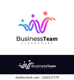 People W logo design vector template, Initial W logo concepts illustration.
