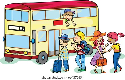People wait for the bus
