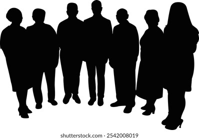 Menschen warten, Körper Silhouette Vektor