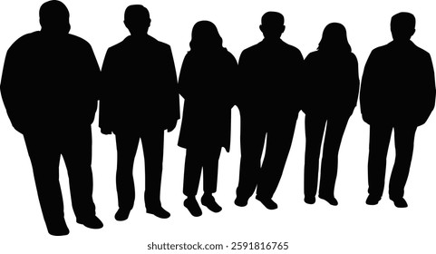 people waiting, body silhouette vector