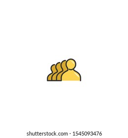 people waiting in queue color line icon