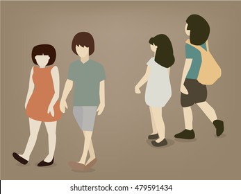 people walk around vector