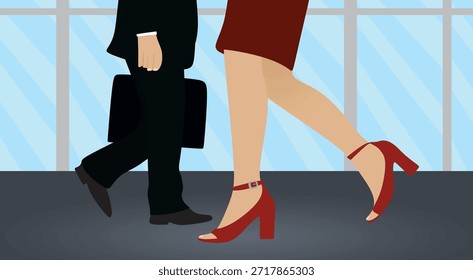 As pessoas passam por. ilustração vetorial