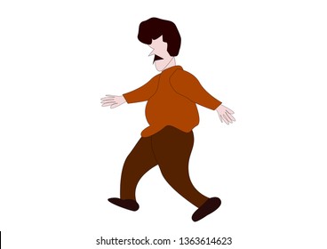 people walk isolated on white background