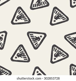 people walk sign doodle seamless pattern background