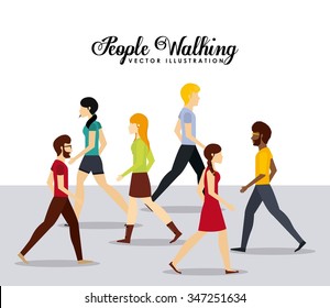 People Walking Design, Vector Illustration Eps10 Graphic 