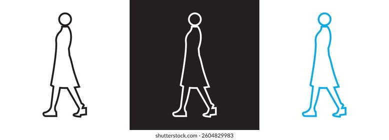 People walking icon. Vector illustration. isolated on white and black background. EPS 10