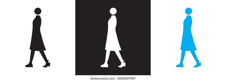 People walking icon. Vector illustration. isolated on white and black background. EPS 10