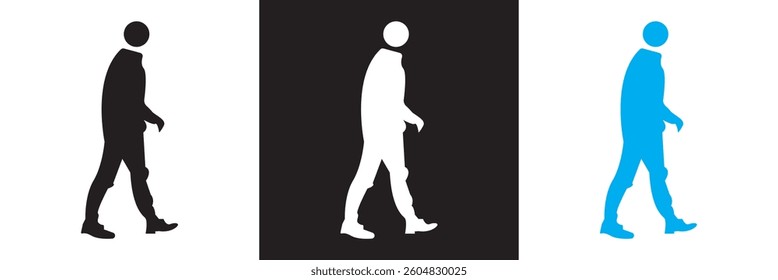 People walking icon. Vector illustration. isolated on white and black background. EPS 10