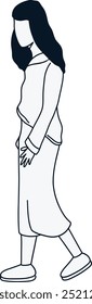 People Walking Illustration with Flat Cartoon. Isolated Vector Character.